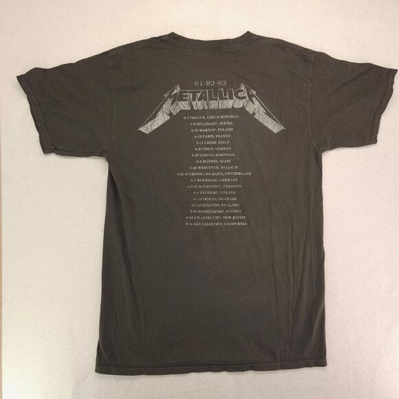 Metallica Band Crew Neck Graphic Short Sleeve T Shirt Mens Size Medium M Gray - Picture 9 of 9